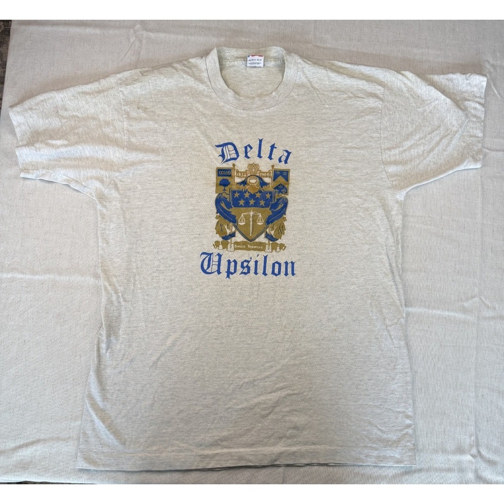 Vintage 90s Delta Epsilon Shirt - Fall Rush 1991 - Size XL - Made in the USA